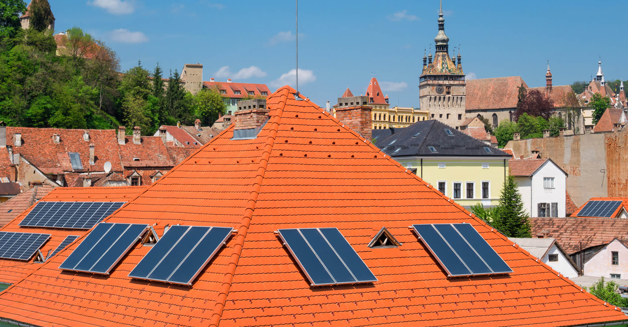 Altstadt traditonelle Solarmodule