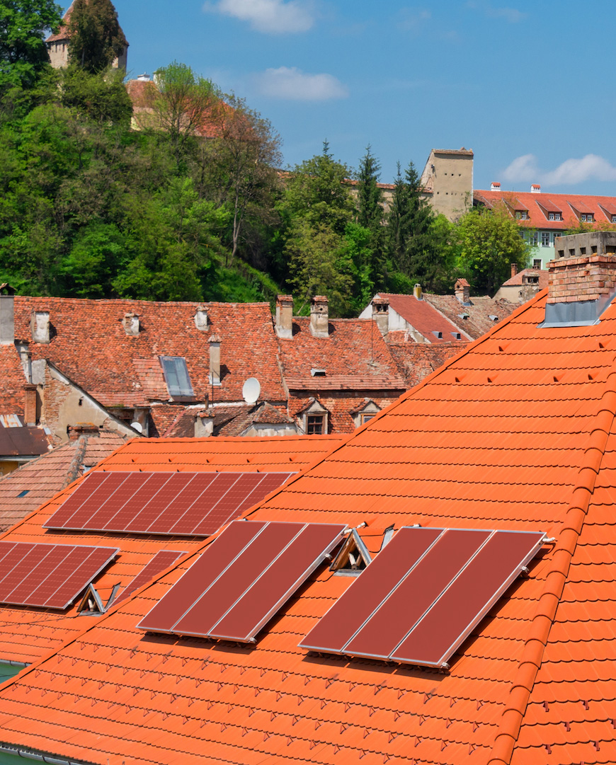 Altstadt Solarmodule - Rote Ziegeldach solarmodule