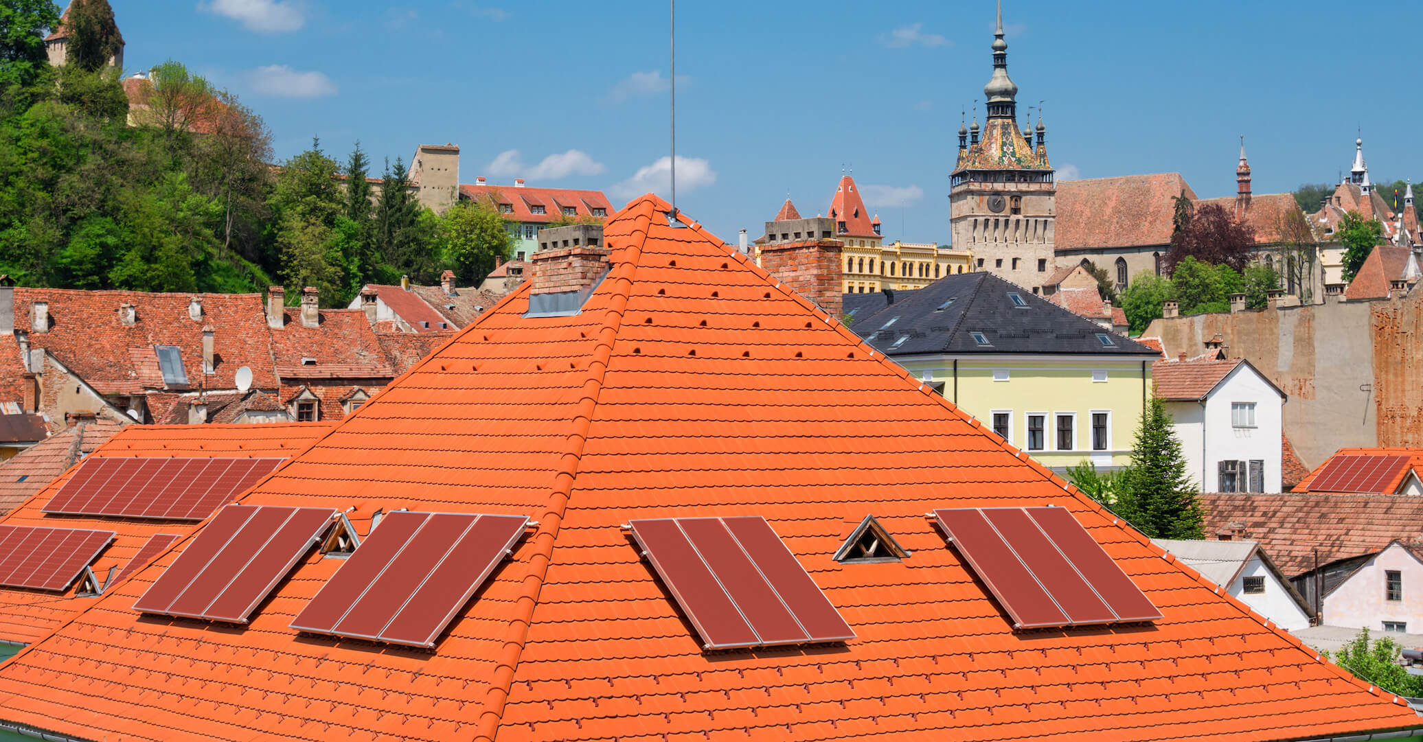 Altstadt Solarmodule - Rote Ziegeldach solarmodule