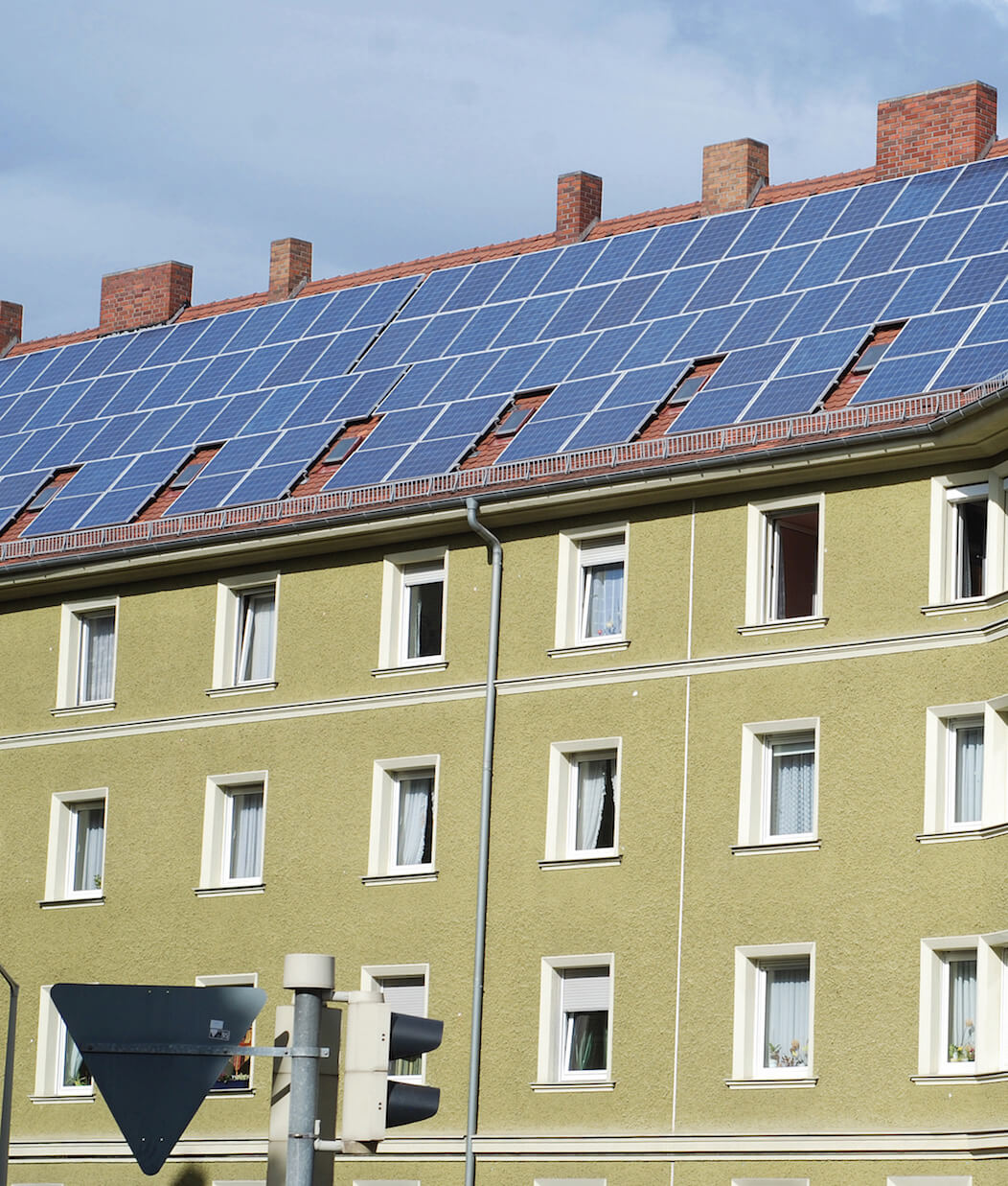 Solarmodule in der Stadt in der Stadt